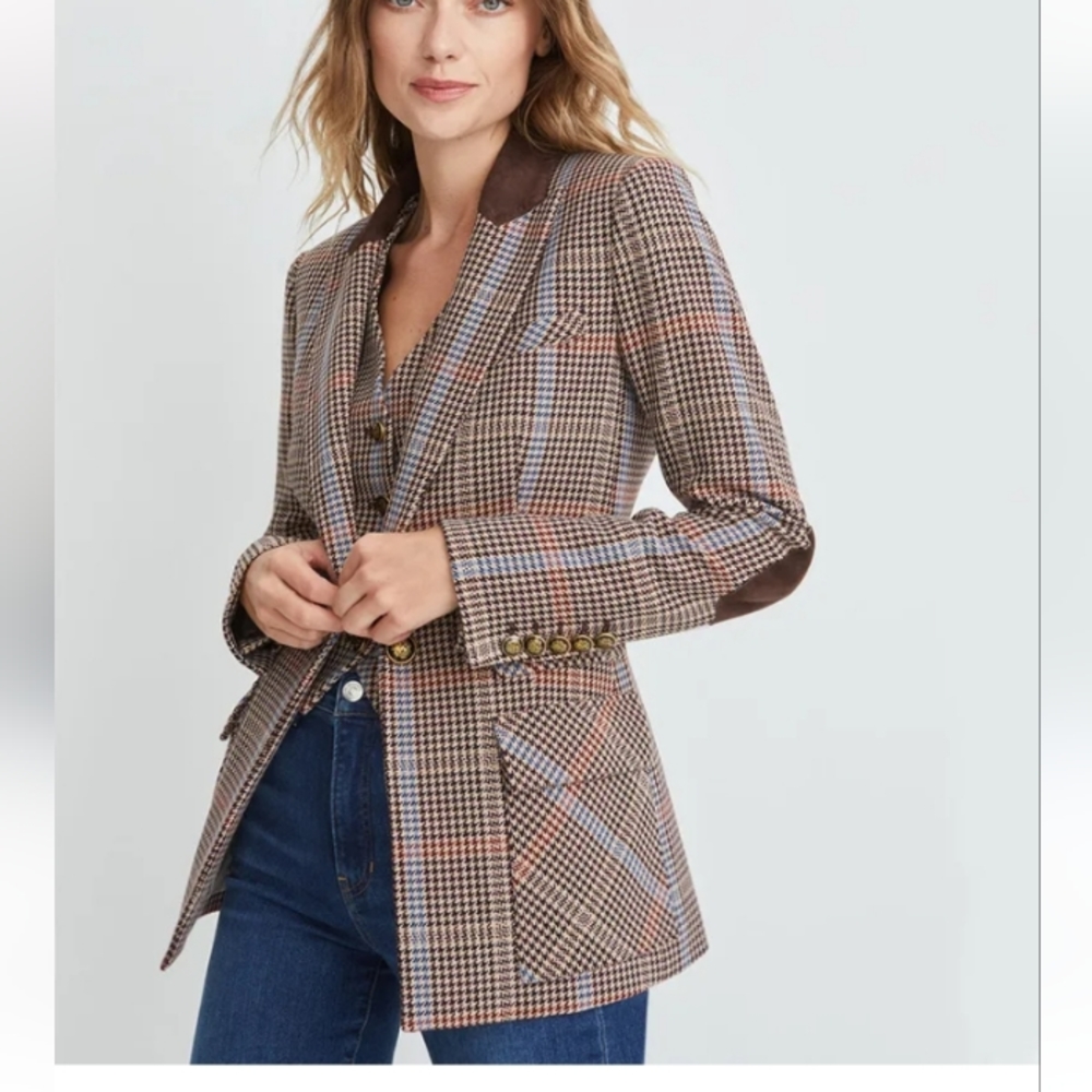 Veronica Beard Brown Plaid Blazer